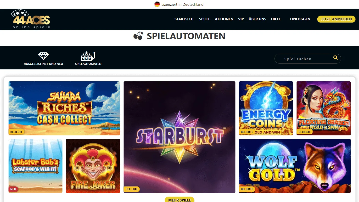 44Aces slot game gallery